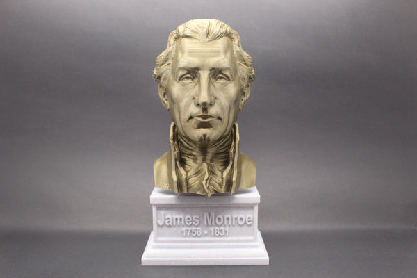James Monroe, 5th US President, Sculpture Bust on Box Plinth