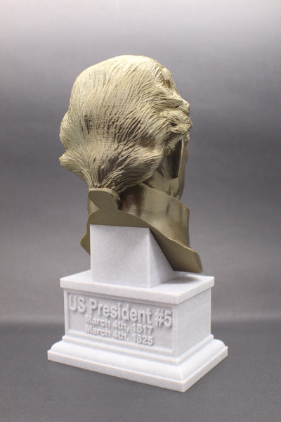 James Monroe, 5th US President, Sculpture Bust on Box Plinth