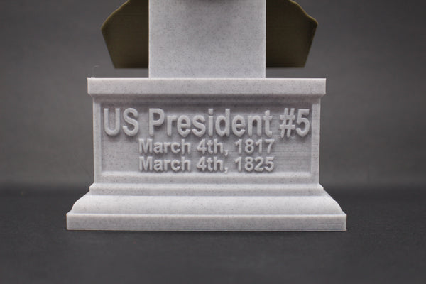 James Monroe, 5th US President, Sculpture Bust on Box Plinth