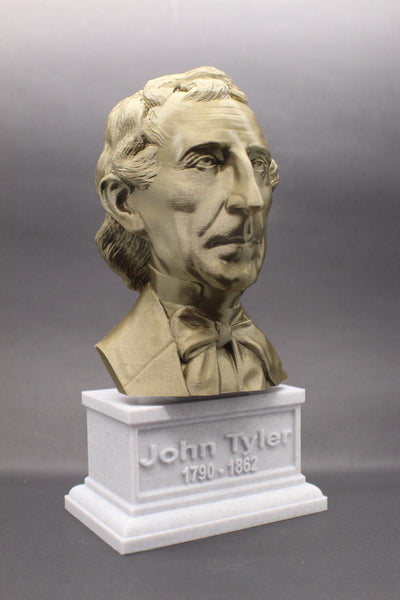 John Tyler, 10th US President, Sculpture Bust on Box Plinth