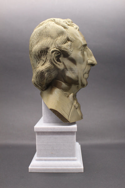 John Tyler, 10th US President, Sculpture Bust on Box Plinth