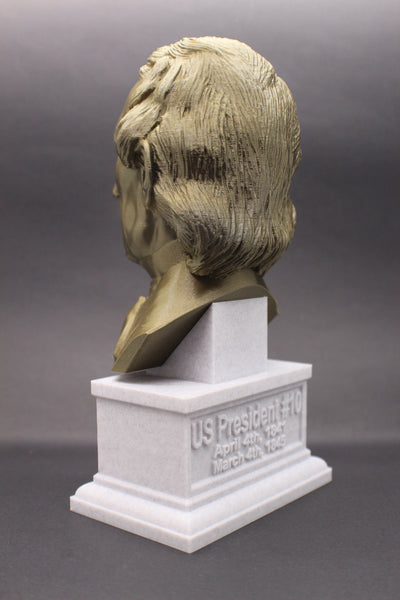 John Tyler, 10th US President, Sculpture Bust on Box Plinth