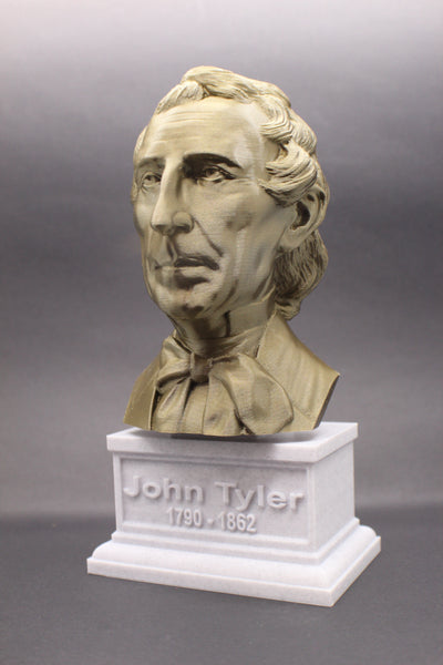 John Tyler, 10th US President, Sculpture Bust on Box Plinth