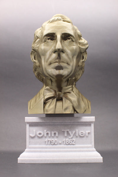 John Tyler, 10th US President, Sculpture Bust on Box Plinth