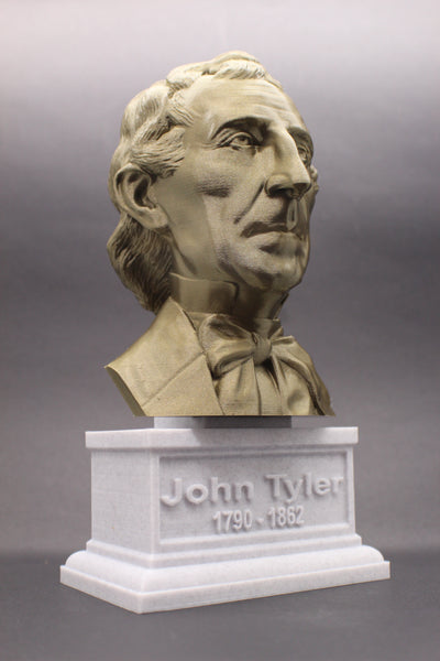 John Tyler, 10th US President, Sculpture Bust on Box Plinth