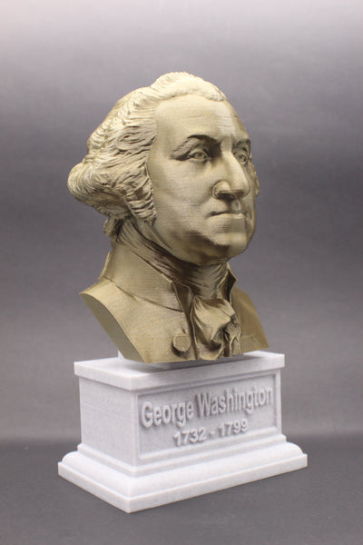George Washington, 1st US President, Sculpture Bust on Box Plinth