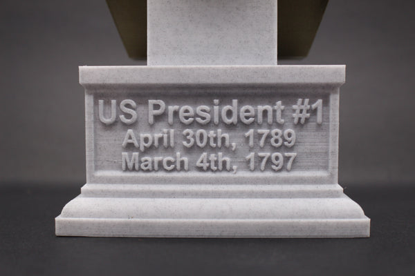 George Washington, 1st US President, Sculpture Bust on Box Plinth