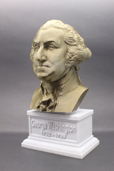 George Washington, 1st US President, Sculpture Bust on Box Plinth