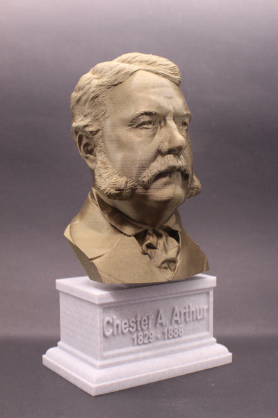 Chester A. Arthur, 21st US President, Sculpture Bust on Box Plinth
