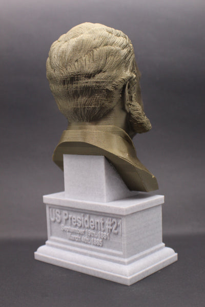 Chester A. Arthur, 21st US President, Sculpture Bust on Box Plinth
