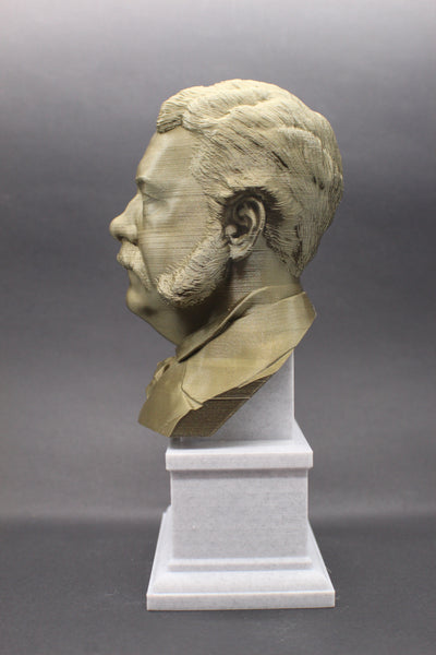 Chester A. Arthur, 21st US President, Sculpture Bust on Box Plinth