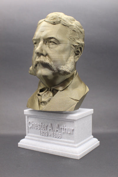 Chester A. Arthur, 21st US President, Sculpture Bust on Box Plinth