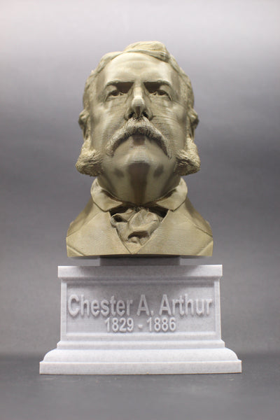 Chester A. Arthur, 21st US President, Sculpture Bust on Box Plinth