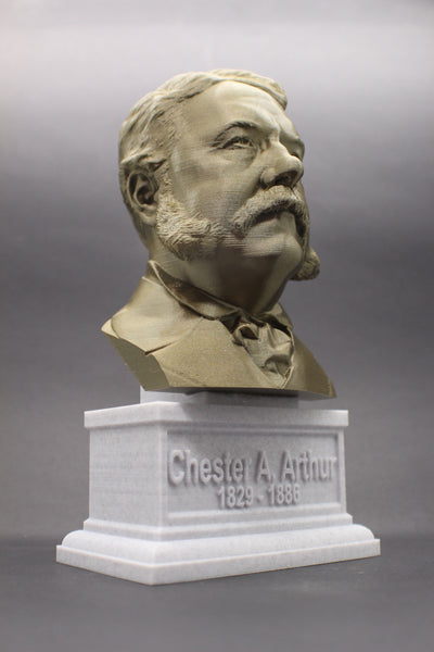 Chester A. Arthur, 21st US President, Sculpture Bust on Box Plinth
