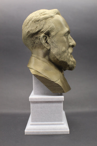 James A. Garfield, 20th US President, Sculpture Bust on Box Plinth
