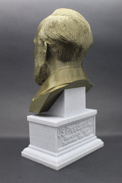 James A. Garfield, 20th US President, Sculpture Bust on Box Plinth
