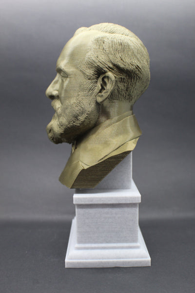 James A. Garfield, 20th US President, Sculpture Bust on Box Plinth