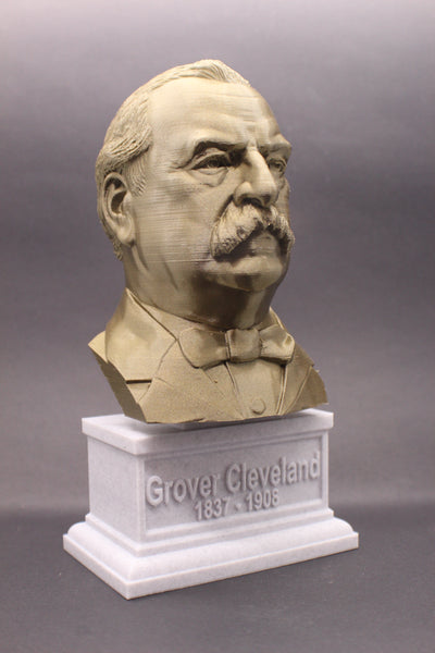 Grover Cleveland, 22nd US President, Sculpture Bust on Box Plinth