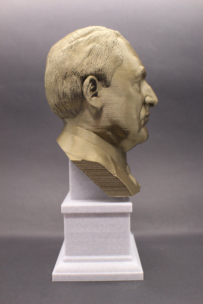 Warren G. Harding, 29th US President, Sculpture Bust on Box Plinth