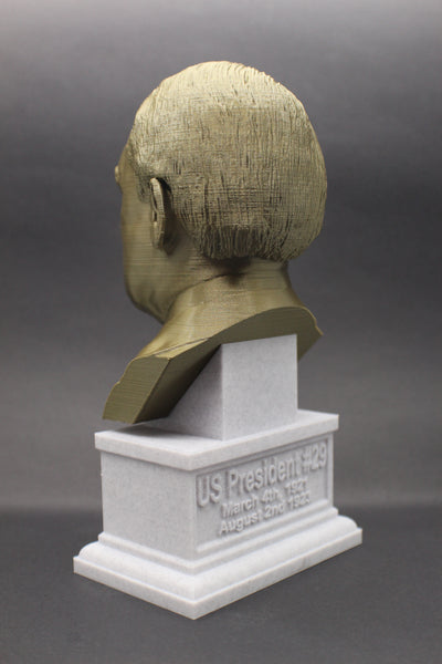 Warren G. Harding, 29th US President, Sculpture Bust on Box Plinth