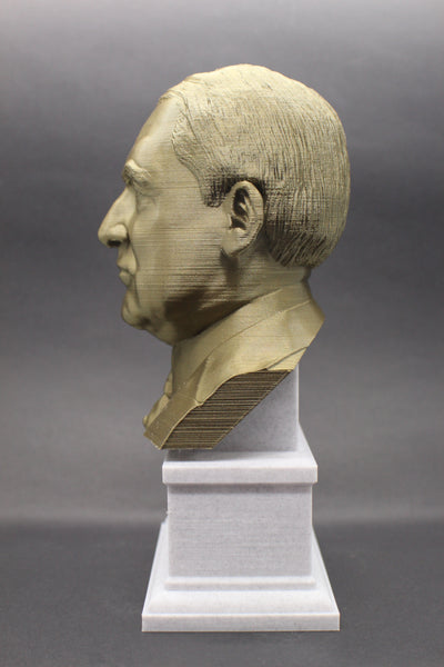 Warren G. Harding, 29th US President, Sculpture Bust on Box Plinth
