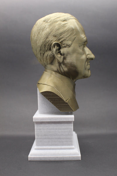 Calvin Coolidge, 30th US President, Sculpture Bust on Box Plinth