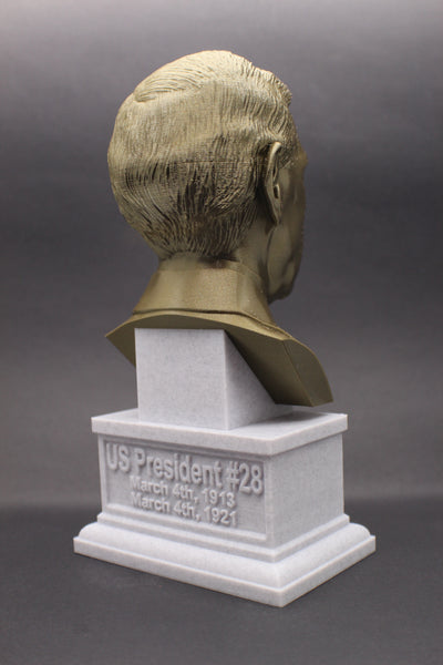 Woodrow Wilson, 28th US President, Sculpture Bust on Box Plinth
