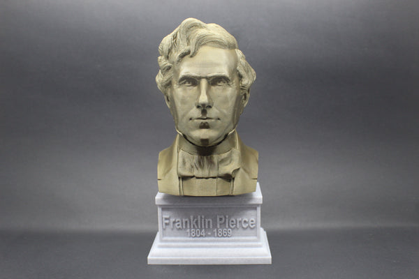Franklin Pierce, 14th US President, Sculpture Bust on Box Plinth