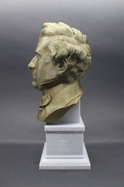 Franklin Pierce, 14th US President, Sculpture Bust on Box Plinth