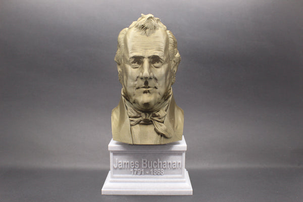 James Buchanan, 15th US President, Sculpture Bust on Box Plinth