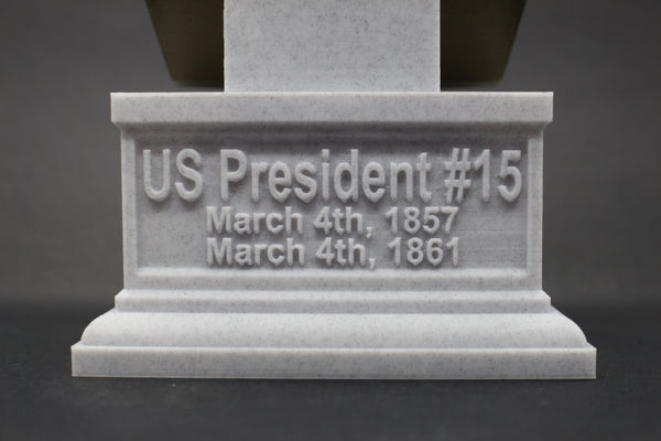 James Buchanan, 15th US President, Sculpture Bust on Box Plinth