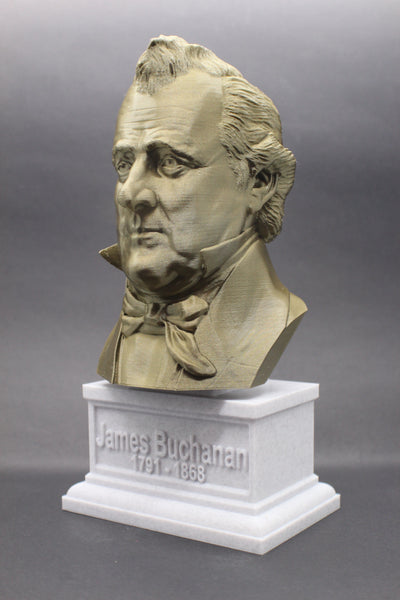 James Buchanan, 15th US President, Sculpture Bust on Box Plinth