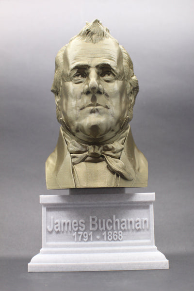 James Buchanan, 15th US President, Sculpture Bust on Box Plinth