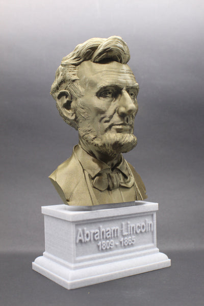 Abraham Lincoln, 16th US President, Sculpture Bust on Box Plinth