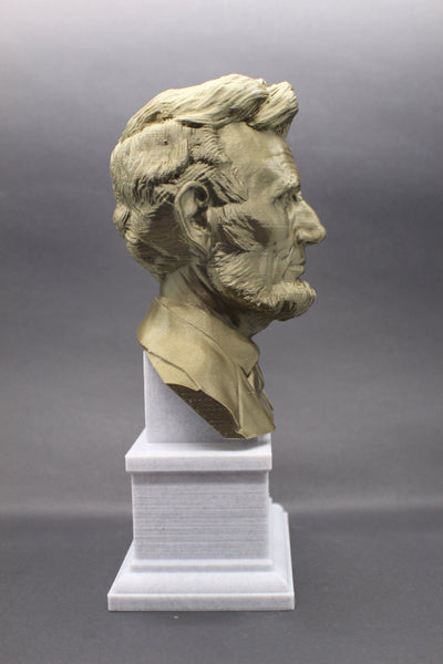 Abraham Lincoln, 16th US President, Sculpture Bust on Box Plinth