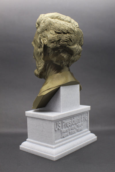 Abraham Lincoln, 16th US President, Sculpture Bust on Box Plinth