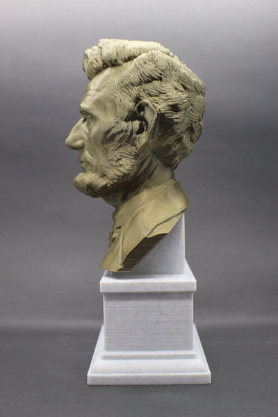 Abraham Lincoln, 16th US President, Sculpture Bust on Box Plinth