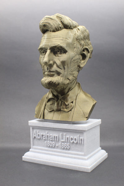 Abraham Lincoln, 16th US President, Sculpture Bust on Box Plinth
