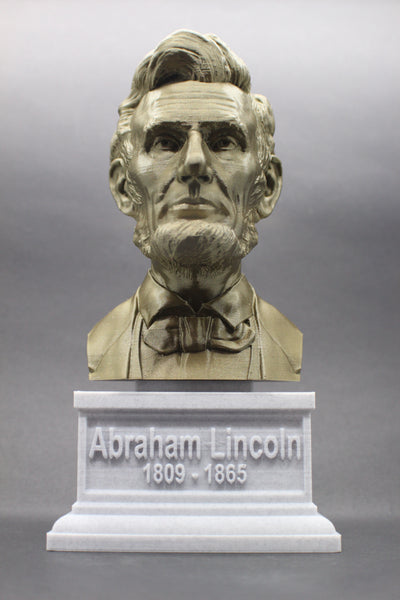 Abraham Lincoln, 16th US President, Sculpture Bust on Box Plinth