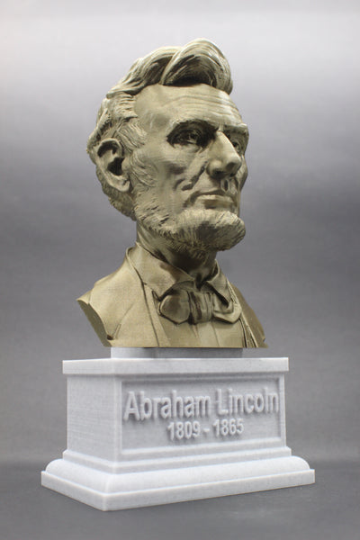 Abraham Lincoln, 16th US President, Sculpture Bust on Box Plinth