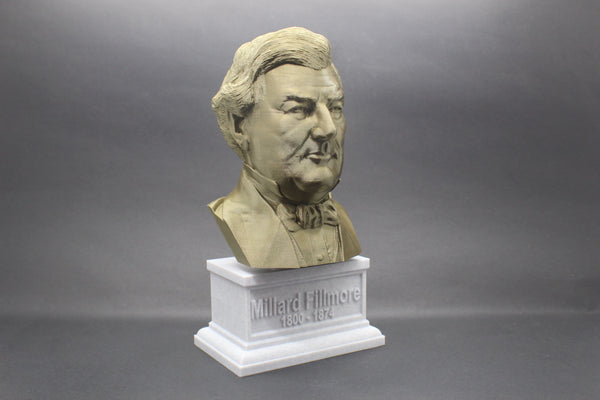 Millard Fillmore, 13th US President, Sculpture Bust on Box Plinth