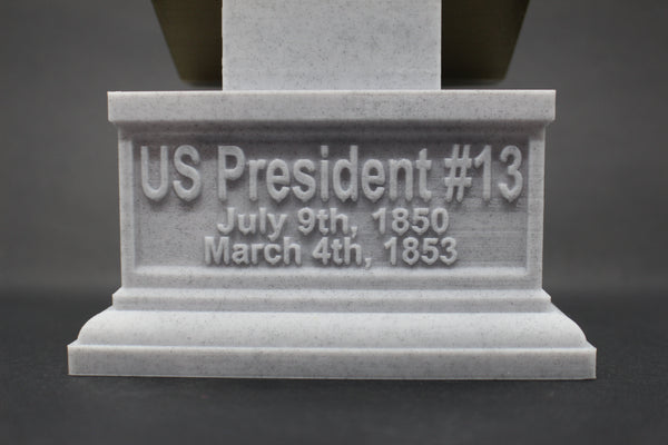 Millard Fillmore, 13th US President, Sculpture Bust on Box Plinth