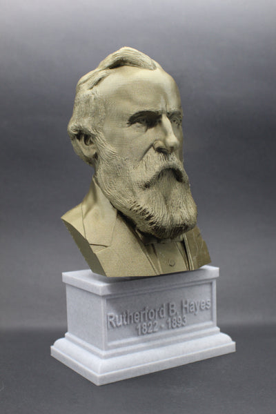 Rutherford B. Hayes, 19th US President, Sculpture Bust on Box Plinth