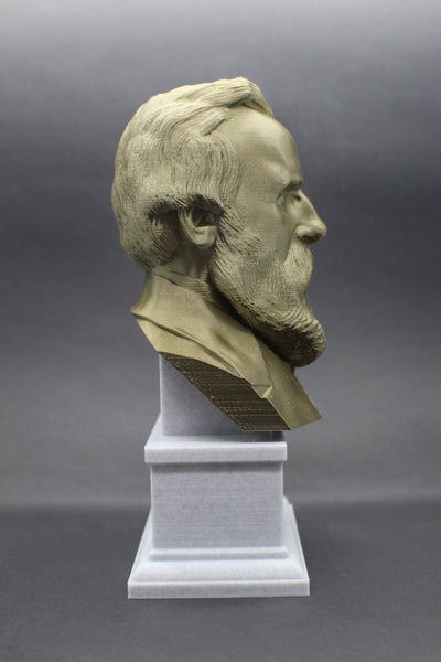 Rutherford B. Hayes, 19th US President, Sculpture Bust on Box Plinth