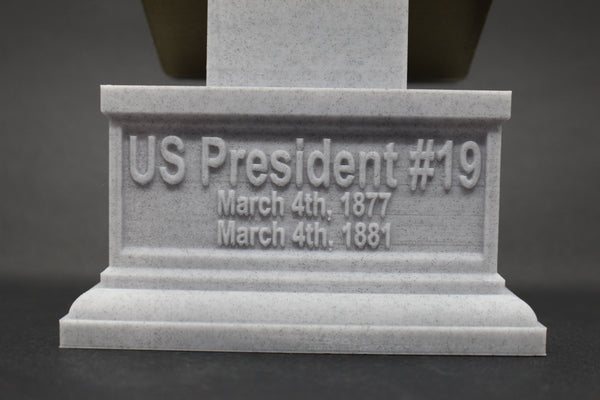 Rutherford B. Hayes, 19th US President, Sculpture Bust on Box Plinth