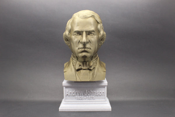 Andrew Johnson, 17th US President, Sculpture Bust on Box Plinth
