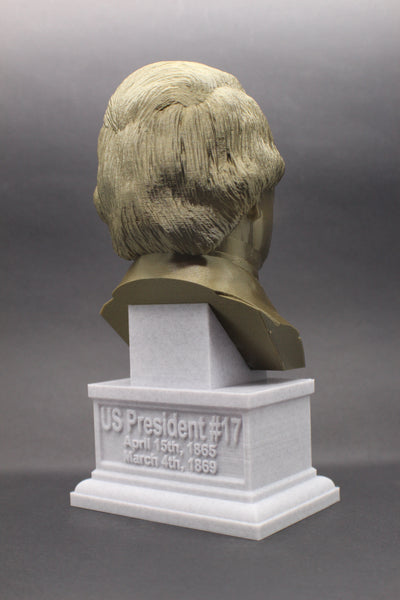 Andrew Johnson, 17th US President, Sculpture Bust on Box Plinth