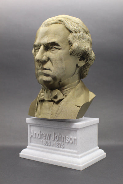 Andrew Johnson, 17th US President, Sculpture Bust on Box Plinth