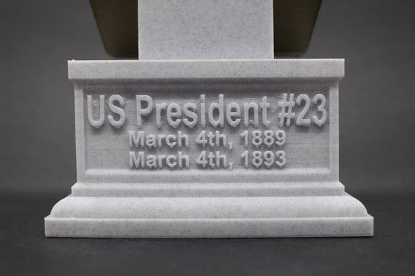Benjamin Harrison, 23rd US President, Sculpture Bust on Box Plinth