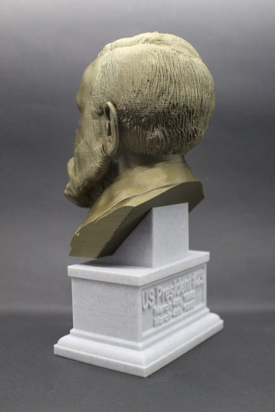 Benjamin Harrison, 23rd US President, Sculpture Bust on Box Plinth